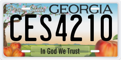 GA license plate CES4210