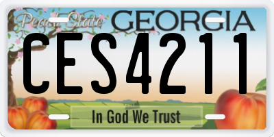 GA license plate CES4211
