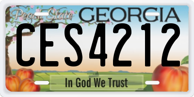 GA license plate CES4212