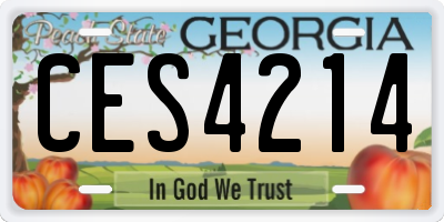 GA license plate CES4214