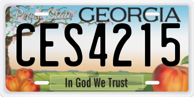 GA license plate CES4215