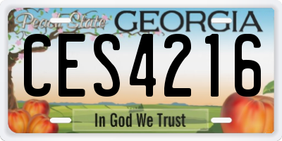 GA license plate CES4216