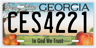 GA license plate CES4221