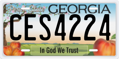 GA license plate CES4224
