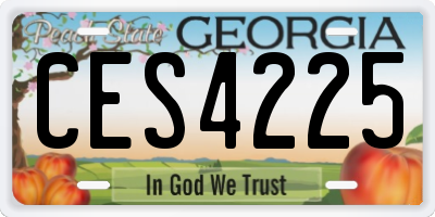 GA license plate CES4225