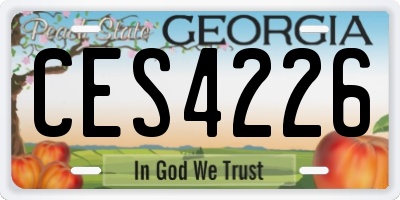 GA license plate CES4226