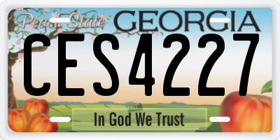 GA license plate CES4227