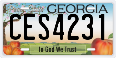 GA license plate CES4231