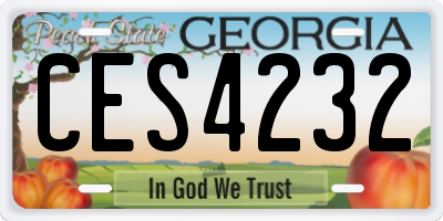 GA license plate CES4232