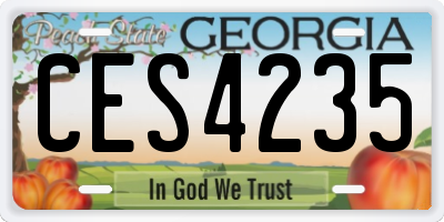 GA license plate CES4235