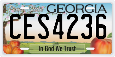 GA license plate CES4236