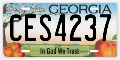 GA license plate CES4237