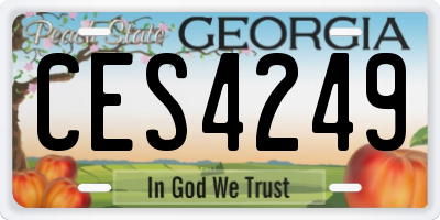 GA license plate CES4249