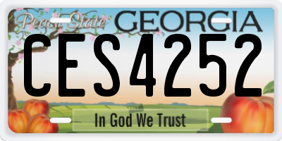 GA license plate CES4252