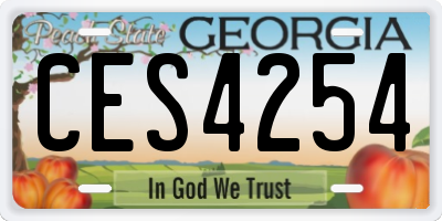GA license plate CES4254