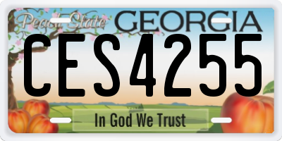 GA license plate CES4255
