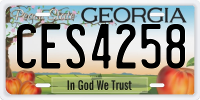 GA license plate CES4258