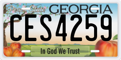 GA license plate CES4259