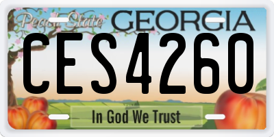 GA license plate CES4260