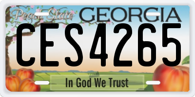 GA license plate CES4265