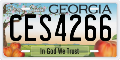 GA license plate CES4266