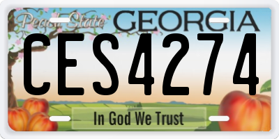 GA license plate CES4274