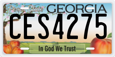 GA license plate CES4275