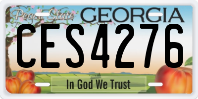 GA license plate CES4276