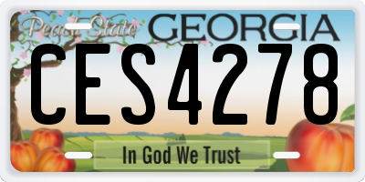 GA license plate CES4278