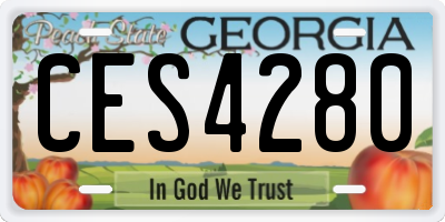 GA license plate CES4280
