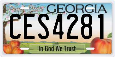 GA license plate CES4281