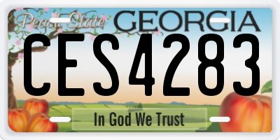GA license plate CES4283
