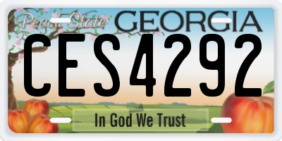 GA license plate CES4292