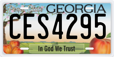 GA license plate CES4295