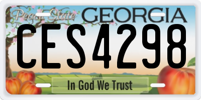GA license plate CES4298