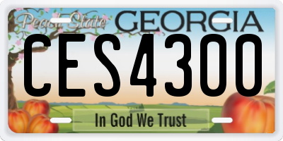 GA license plate CES4300