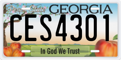 GA license plate CES4301