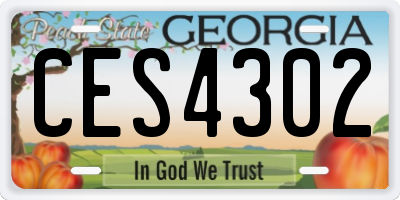 GA license plate CES4302
