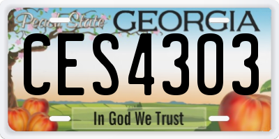 GA license plate CES4303