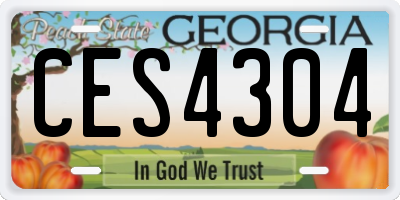 GA license plate CES4304