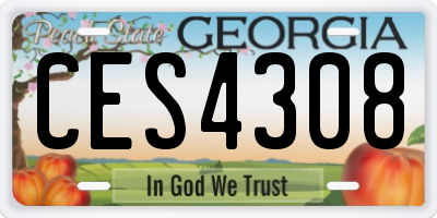 GA license plate CES4308