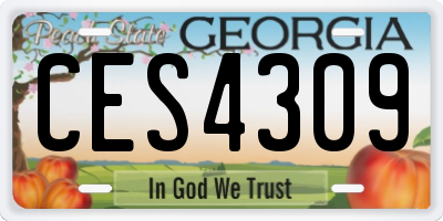 GA license plate CES4309