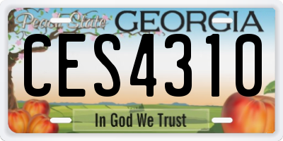 GA license plate CES4310