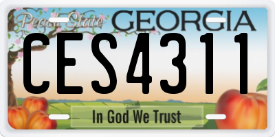GA license plate CES4311