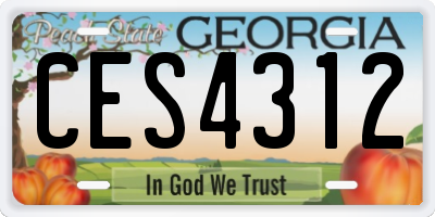 GA license plate CES4312