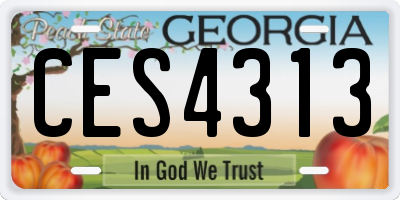 GA license plate CES4313
