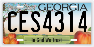 GA license plate CES4314