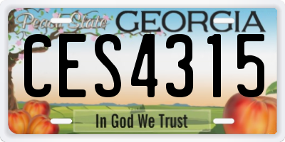 GA license plate CES4315