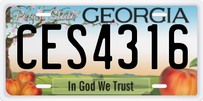 GA license plate CES4316