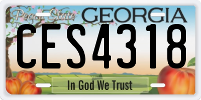 GA license plate CES4318